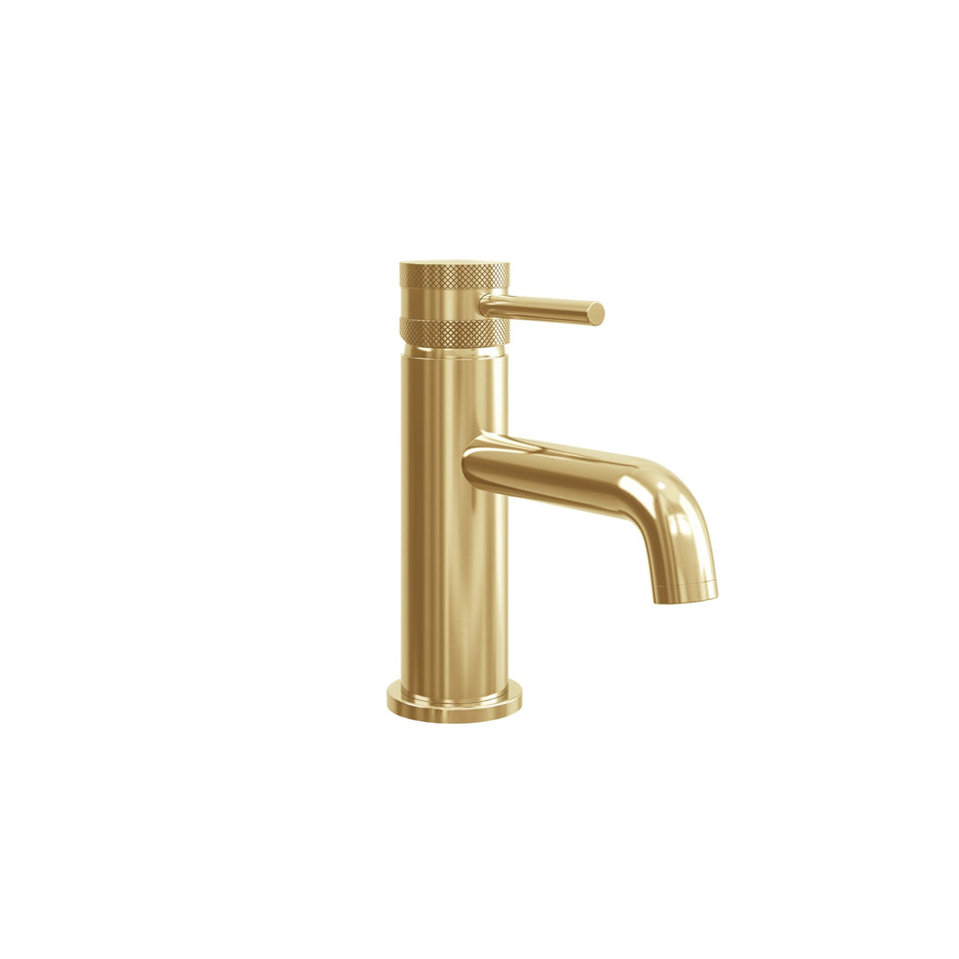 Desire Bathroom Knurled Mono Lever Basin Taps - Brushed Brass