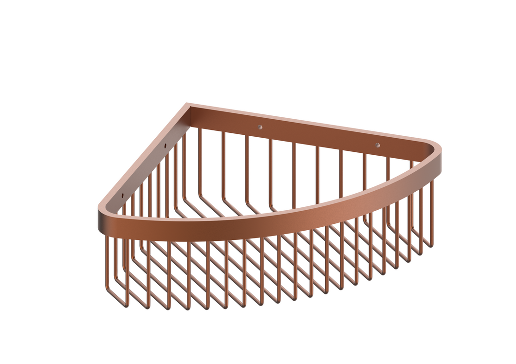 VaresA Corner Shower Basket  - Brushed Bronze