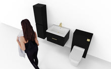 Load image into Gallery viewer, Corsica 300mm Wall Hung Bathroom Handless 1200mm Tall Boy  - Matt Black
