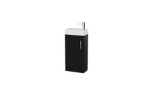 Load image into Gallery viewer, Corsica 400 x 200mm Shallow Cloakroom Floor Vanity Unit with Basin  &amp; Tap - Matt Black
