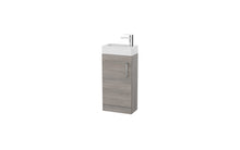 Load image into Gallery viewer, Corsica 400 x 200mm Shallow Cloakroom Floor Vanity Unit with Basin  &amp; Tap - Silver Oak
