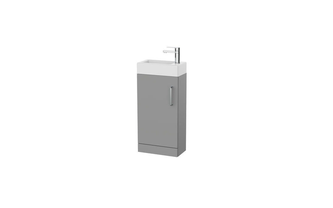 Corsica Plus - Corsica 400 x 200mm Shallow Cloakroom Floor Vanity Unit with Basin - Dust Grey