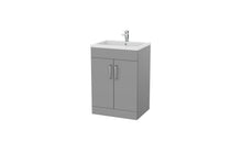 Load image into Gallery viewer, Corsica Plus - 600mm 2 Door Bathroom Floor Vanity Unit &amp; Basin - Dust Grey
