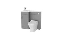 Load image into Gallery viewer, Complete Combination Set: Corsica Plus 900mm L Shape Furniture Pack Bathroom Unit, Basin, Style BTW Pan, Cistern Pack, Chrome Tap - Dust Grey

