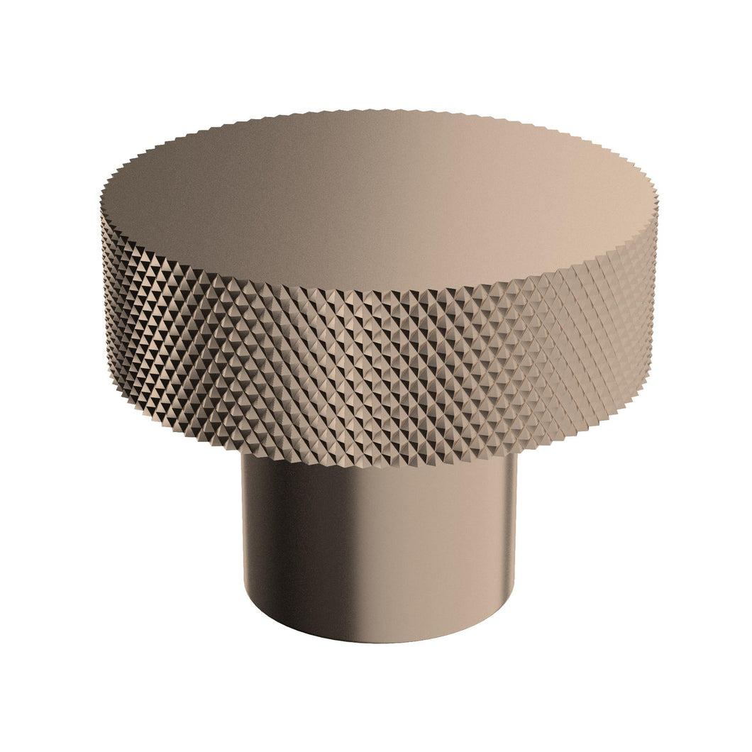 Vares-A  Round Knob Knurled Bathroom Furniture Handles - 42mm Brushed Bronze