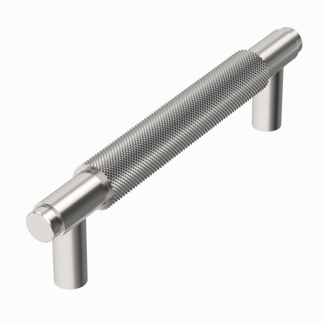 Vares-A   Knurled 160mm Bathroom Furniture Handles - 160mm Brushed Nickel