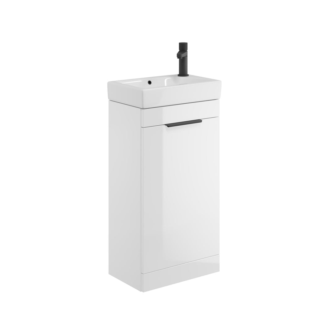 Esme 450 Cloakroom Unit 450 x 260mm Cloakroom Floor Vanity Unit with Basin  - Gloss White