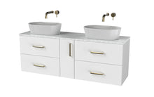 Load image into Gallery viewer, Haro 1400mm  Wall Hung 4 Drawer Middle 1 Door Bathroom Vanity Unit - Gloss White
