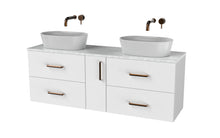 Load image into Gallery viewer, Haro 1400mm  Wall Hung 4 Drawer Middle 1 Door Bathroom Vanity Unit - Gloss White
