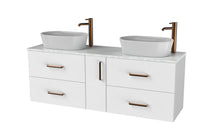 Load image into Gallery viewer, Haro 1400mm  Wall Hung 4 Drawer Middle 1 Door Bathroom Vanity Unit - Gloss White
