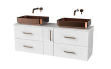 Load image into Gallery viewer, Haro 1400mm  Wall Hung 4 Drawer Middle 1 Door Bathroom Vanity Unit - Gloss White
