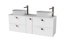 Load image into Gallery viewer, Haro 1400mm  Wall Hung 4 Drawer Middle 1 Door Bathroom Vanity Unit - Gloss White

