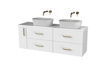Load image into Gallery viewer, Haro 1400mm LHD Wall Hung 4 Drawer 1 Door Bathroom Vanity Unit - Gloss White
