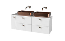 Load image into Gallery viewer, Haro 1400mm LHD Wall Hung 4 Drawer 1 Door Bathroom Vanity Unit - Gloss White
