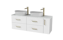 Load image into Gallery viewer, Haro 1400mm RHD Wall Hung 4 Drawer 1 Door Bathroom Vanity Unit - Gloss White
