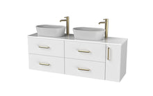 Load image into Gallery viewer, Haro 1400mm RHD Wall Hung 4 Drawer 1 Door Bathroom Vanity Unit - Gloss White
