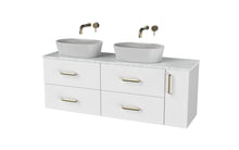 Load image into Gallery viewer, Haro 1400mm RHD Wall Hung 4 Drawer 1 Door Bathroom Vanity Unit - Gloss White
