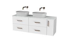 Load image into Gallery viewer, Haro 1400mm RHD Wall Hung 4 Drawer 1 Door Bathroom Vanity Unit - Gloss White
