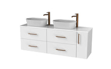 Load image into Gallery viewer, Haro 1400mm RHD Wall Hung 4 Drawer 1 Door Bathroom Vanity Unit - Gloss White

