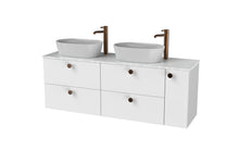 Load image into Gallery viewer, Haro 1400mm RHD Wall Hung 4 Drawer 1 Door Bathroom Vanity Unit - Gloss White
