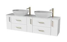 Load image into Gallery viewer, Haro 1800mm Wall Hung 4 Drawer 3 Door Bathroom Vanity Unit - Gloss White
