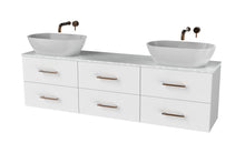 Load image into Gallery viewer, Haro 1800mm Wall Hung 6 Drawer Bathroom Vanity Unit - Gloss White
