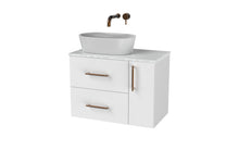Load image into Gallery viewer, Haro 700mm RHD Wall Hung 2 Drawer 1 Door Bathroom Vanity Unit - Gloss White
