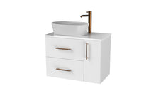 Load image into Gallery viewer, Haro 700mm RHD Wall Hung 2 Drawer 1 Door Bathroom Vanity Unit - Gloss White
