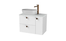 Load image into Gallery viewer, Haro 700mm RHD Wall Hung 2 Drawer 1 Door Bathroom Vanity Unit - Gloss White

