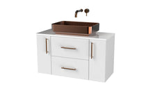 Load image into Gallery viewer, Haro 900mm Wall Hung 1 Drawer 2 Door Bathroom Vanity Unit - Gloss White
