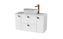 Load image into Gallery viewer, Haro 900mm Wall Hung 1 Drawer 2 Door Bathroom Vanity Unit - Gloss White
