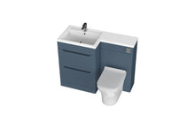 Load image into Gallery viewer, Geo - Handless 1100mm L Shape Bathroom 2 Draw Floor Vanity Unit with LHB - Something Blue
