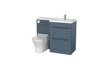 Load image into Gallery viewer, Geo - Handless 1100mm L Shape Bathroom 2 Draw Floor Vanity Unit with RHB - Something Blue
