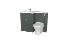 Load image into Gallery viewer, Freshwater Complete Set - 1100mm L Shape Bathroom 2 Draw Floor Vanity Unit with LHB - Something Green

