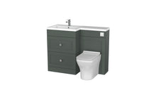 Load image into Gallery viewer, Freshwater Complete Set - 1100mm L Shape Bathroom 2 Draw Floor Vanity Unit with LHB - Something Green
