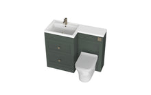 Load image into Gallery viewer, Freshwater Complete Set - 1100mm L Shape Bathroom 2 Draw Floor Vanity Unit with LHB - Something Green
