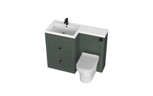 Load image into Gallery viewer, Freshwater Complete Set - 1100mm L Shape Bathroom 2 Draw Floor Vanity Unit with LHB - Something Green
