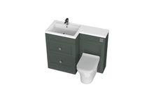 Load image into Gallery viewer, Freshwater Complete Set - 1100mm L Shape Bathroom 2 Draw Floor Vanity Unit with LHB - Something Green
