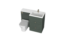 Load image into Gallery viewer, Freshwater Complete Set- 1100mm L Shape Bathroom 2 Draw Floor Vanity Unit with RHB - Something Green
