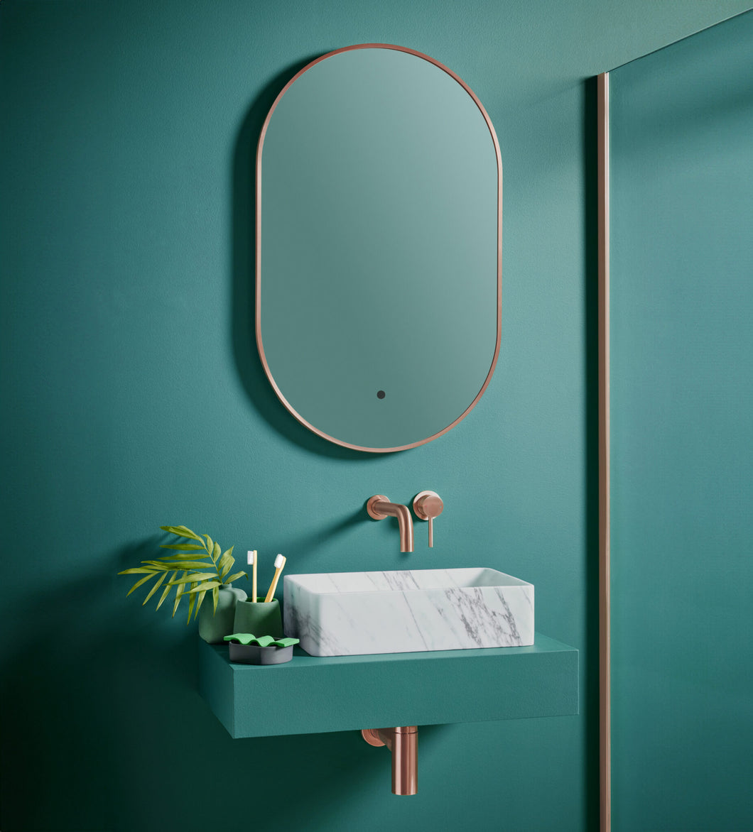 Aubrey LED Mirror Brass 500 × 800mm - Bronze