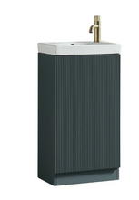Load image into Gallery viewer, Mercede - Flute Cloakroom 460 x 295mm Fluted handless Bathroom Vanity - Spirit Green
