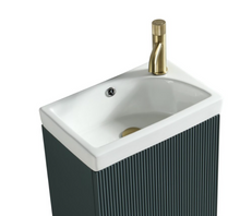 Load image into Gallery viewer, Mercede - Flute Cloakroom 460 x 295mm Fluted handless Bathroom Vanity - Spirit Green
