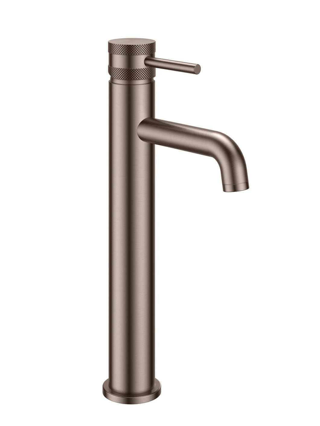 Desire Bathroom Knurled Tall Mono Bowl Mixer Taps  - Brushed Bronze