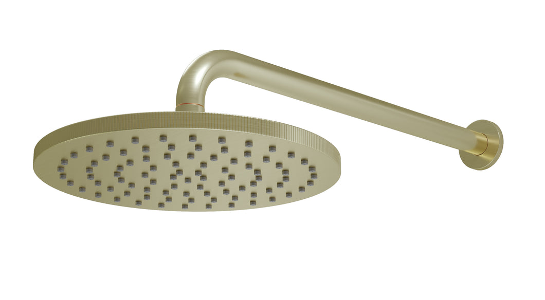 Desire Round Shower Arm & Head - Brushed Brass