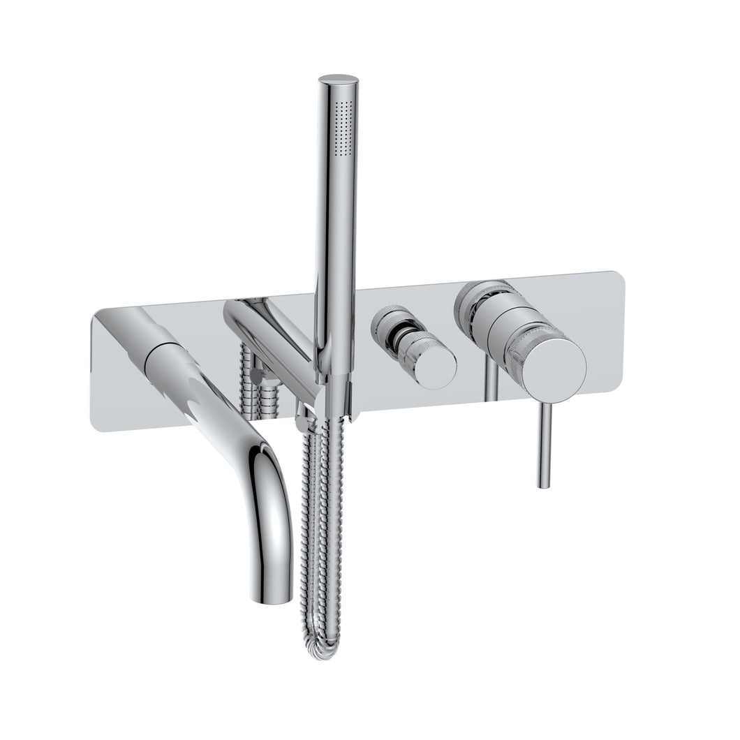 Desire Bathroom Wall Mounted Bath Shower Mixer & Handset - Chrome