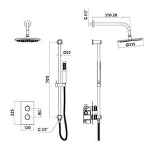 Load image into Gallery viewer, Desire Bathroom Knurled Concealed Shower Valve with Rigid Riser &amp; Handset - Chrome
