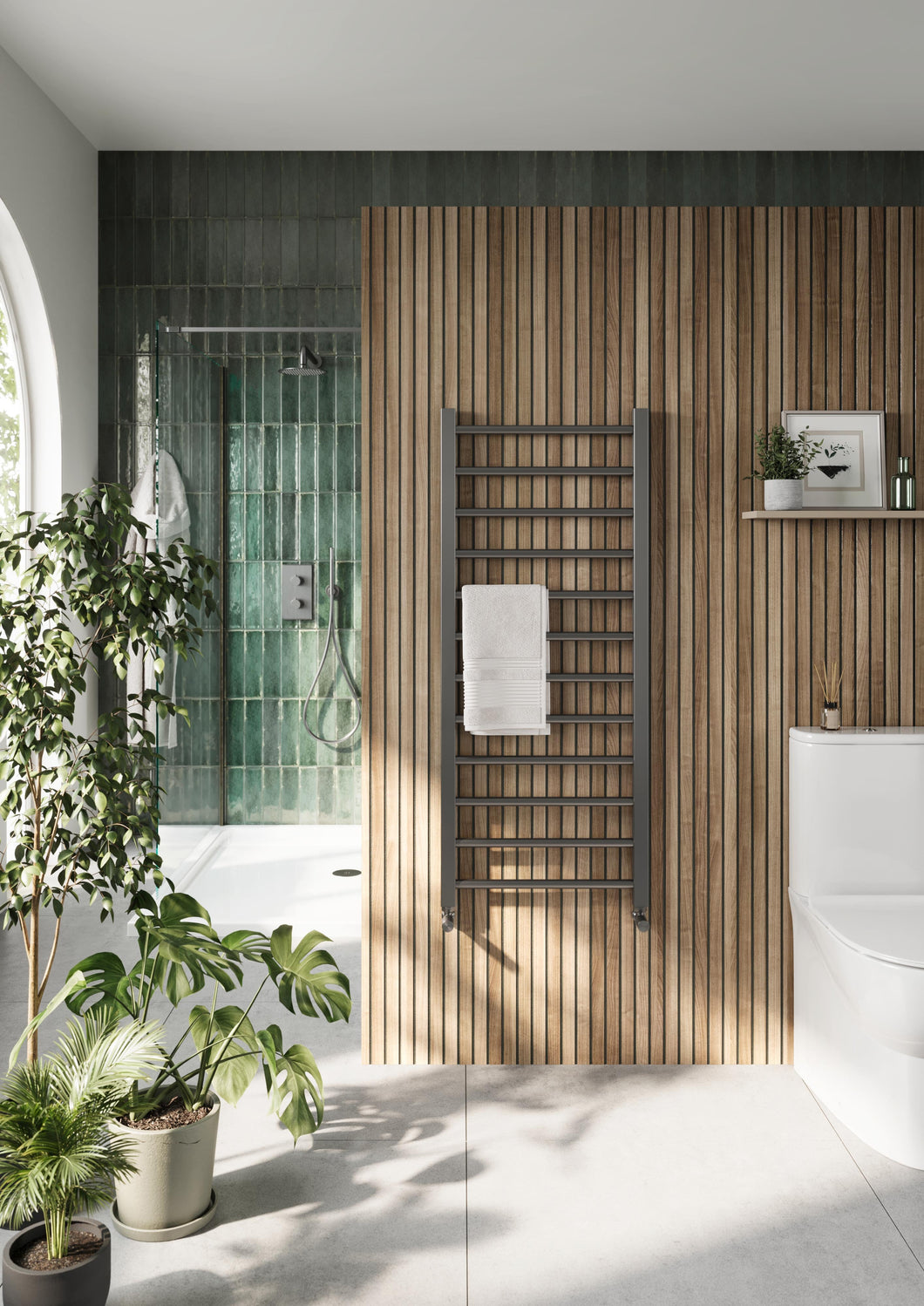 Zenn Designer Bathroom Towel Warmers 800 x 500mm 741BTU - Gunmetal