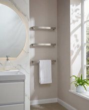 Load image into Gallery viewer, VaresA 500mm Single Electric Designer Bathroom Towel Warmers Rail 12 Volt - 19 Watts - Brushed Nickel
