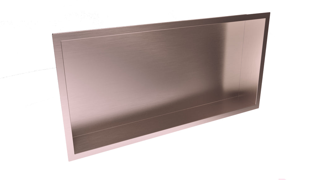 Shower Wall Niche Inset Shower Niche 600 x 300 x 85mm  - Brushed Bronze
