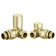 Vares-A Corner Radiator Valves (Pair) - Brushed Brass